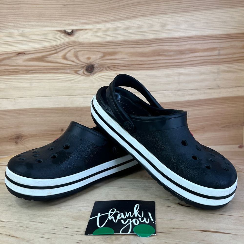 Crocs Black & White Slip On Round Toe Shoes Childrens Size 12